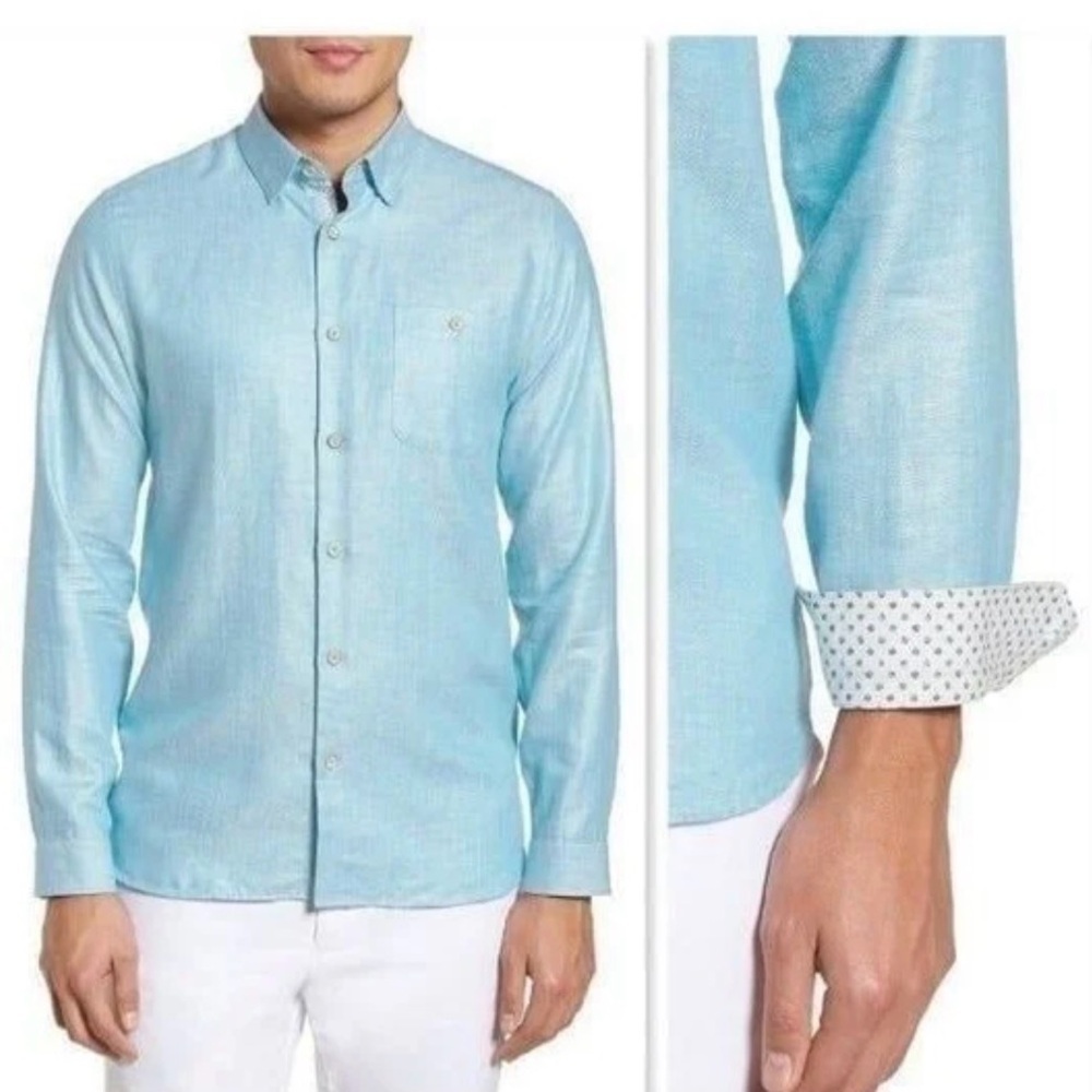 Ted Baker London Light Blue Men's Button Down Shirt